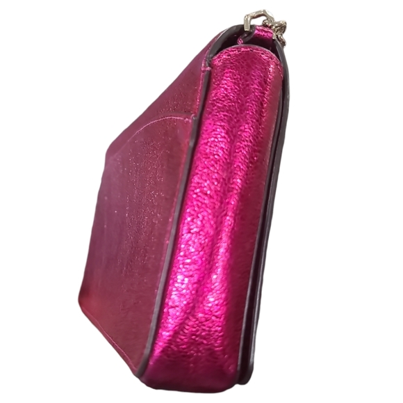 Kate Spade Spencer Metallic Pink Chain Strap Crossbody Wallet - Picture 8 of 17